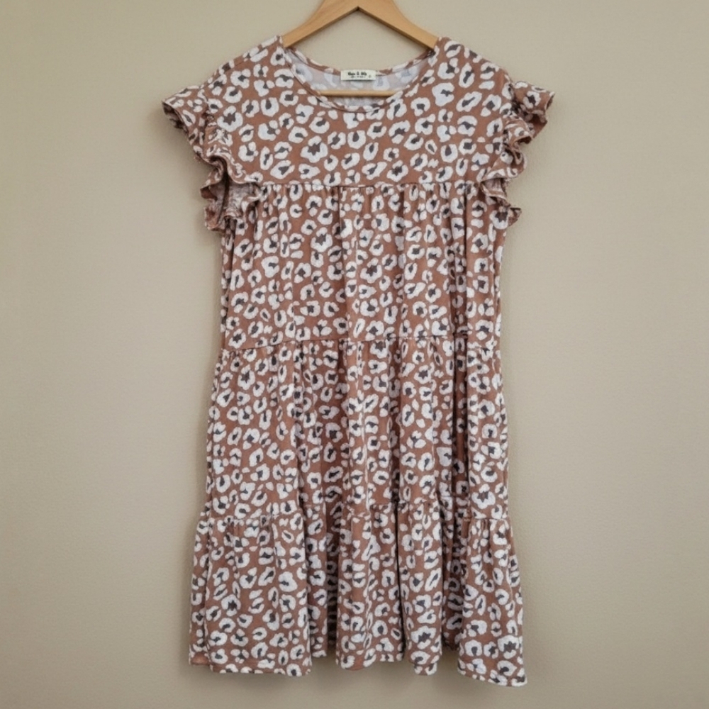You & Me Leopard Tiered Baby Doll Dress | Size M | Pockets - Picture 5 of 7